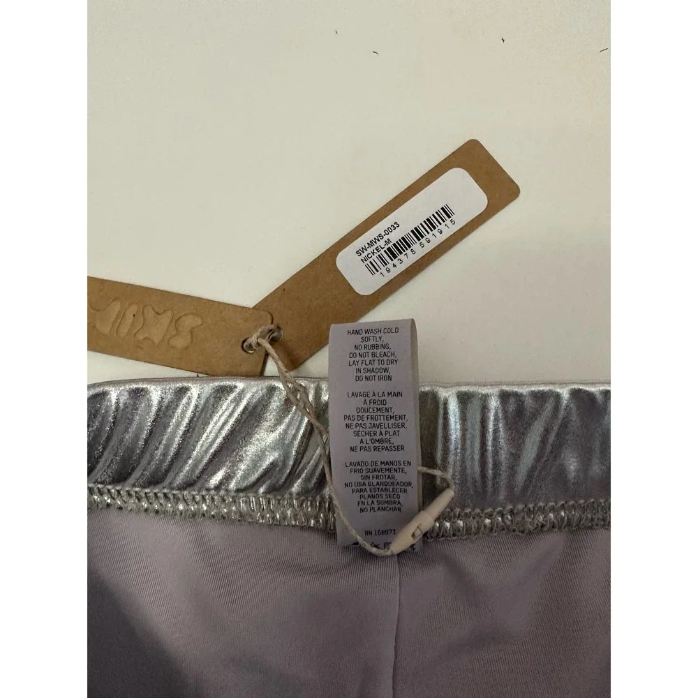 NWT Skims Metallic nickel shorts size M